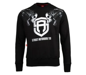 Męskie Street Autonomy Bluzy>Bluza bez kaptura Twoheads black/white 2021
