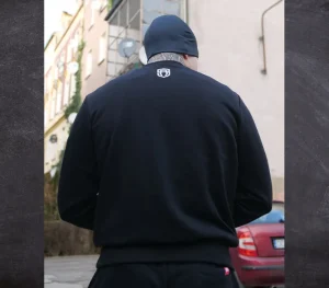 Męskie Street Autonomy Bluzy>BLUZA BEZ KAPTURA LETTER BLACK 2024