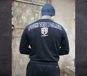 Męskie Street Autonomy Bluzy>BLUZA BEZ KAPTURA FUCK BLACK 2024