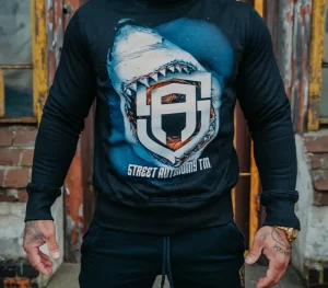 Męskie Street Autonomy Bluzy>Bluza bez kaptura Sharkins black 2021