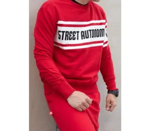 Męskie Street Autonomy Bluzy>Bluza bez kaptura Saling red/black 2022