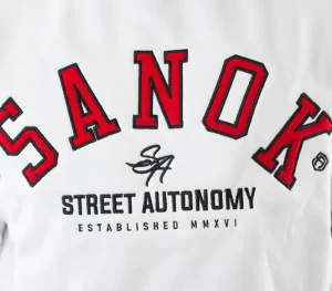 Męskie Street Autonomy Bluzy>Bluza bez kaptura S.A.N.O.K Haft white/red 2021