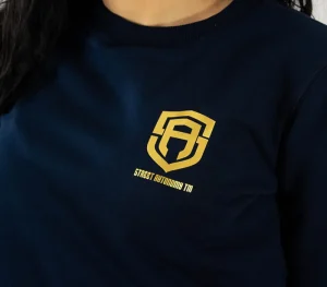 Damskie Street Autonomy Bluzy>Bluza damska bez kaptura Classy Small Logz blue/gold 2021