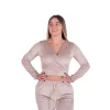 Damskie Street Autonomy Bluzy>BLUZA DAMSKA VELOURS BEIGE 2023
