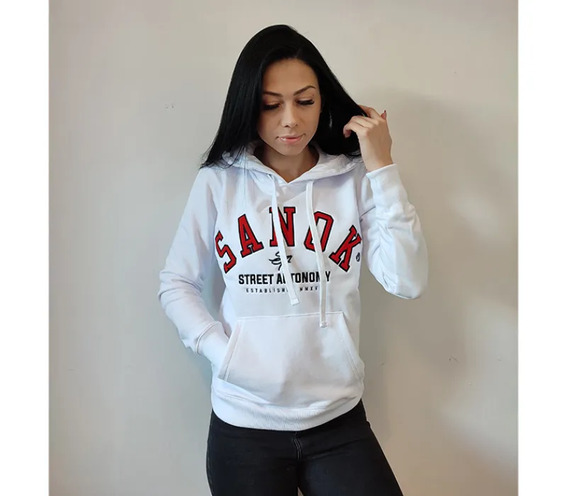 bluza_damska_z_kapturem_s_1-5.webp Damskie Street Autonomy Bluzy>Bluza damska z kapturem S.A.N.O.K Haft white/red 2021