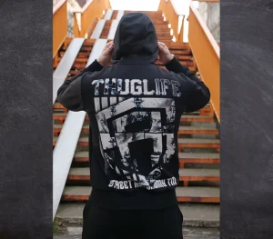 Męskie Street Autonomy Bluzy>BLUZA Z KAPTUREM THUG BLACK 2024