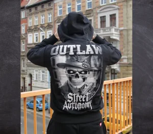 Męskie Street Autonomy Bluzy>BLUZA Z KAPTUREM OUTLAW BLACK 2024
