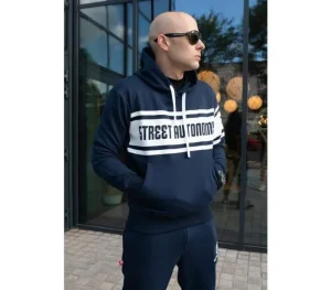 Męskie Street Autonomy Bluzy>Bluza z kapturem Saling blue/blue 2022