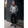 Męskie Street Autonomy Bluzy>Bluza z kapturem Two Stripes grey 2022