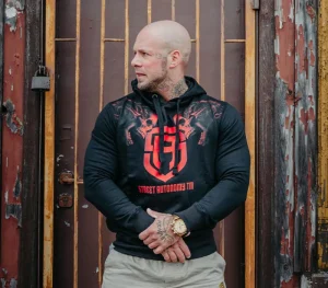 Męskie Street Autonomy Bluzy>Bluza z kapturem Twoheads black/red 2021