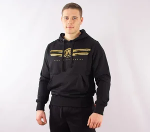 Męskie Street Autonomy Bluzy>Bluza z kapturem Ebra black/gold 2021