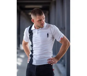 Męskie Street Autonomy Koszulki Polo>KOSZULKA POLO PITT WHITE/BLACK 2023