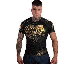 Męskie Street Autonomy Męskie>Rashguard Short Divison black/gold 2022