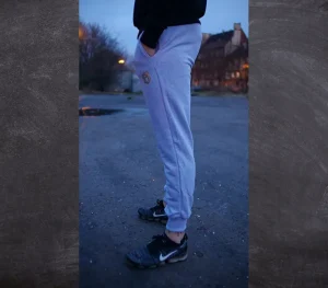 Męskie Street Autonomy Dresowe>SPODNIE DRESOWE SIMPLE GREY/GOLD 2024